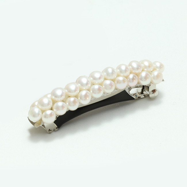 パールバレッタ 本真珠 ヘアクリップ パールヘアアクセサリー 髪留め
