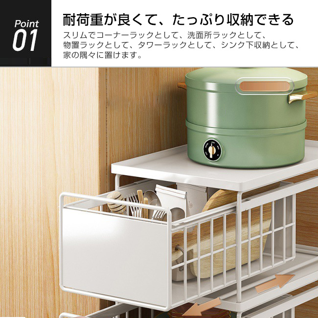 高品質 収納ラック 3段 幅28 奥行40 高さ50cm 押入れ 前後