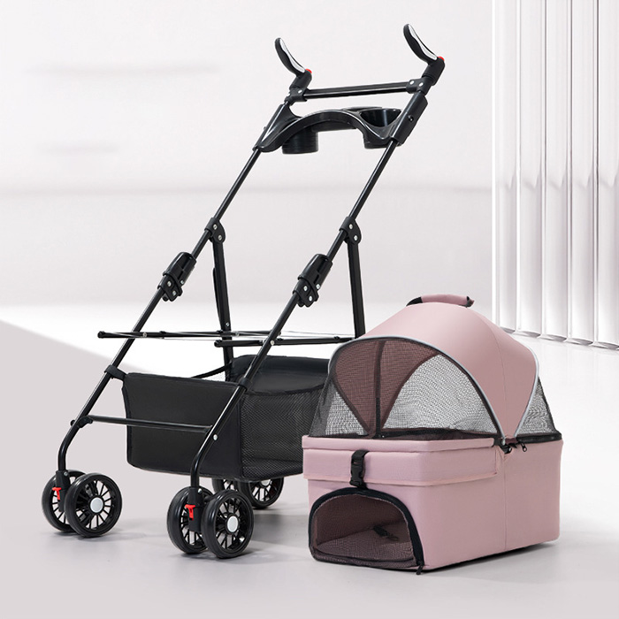 高品質 3WAY 多機能 分離式4輪ペットカート 対面式 ペットキャリー 