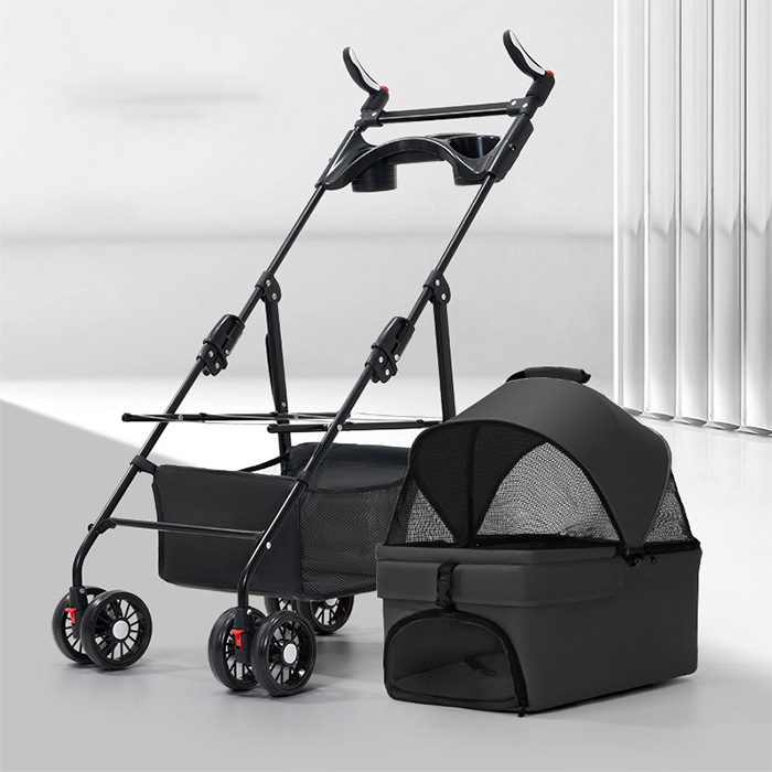 高品質 3WAY 多機能 分離式4輪ペットカート 対面式 ペットキャリー