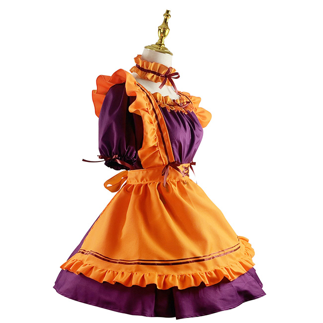 メイド服 コスプレ ハロウィン 衣装 ワンピース 8点セット レディース