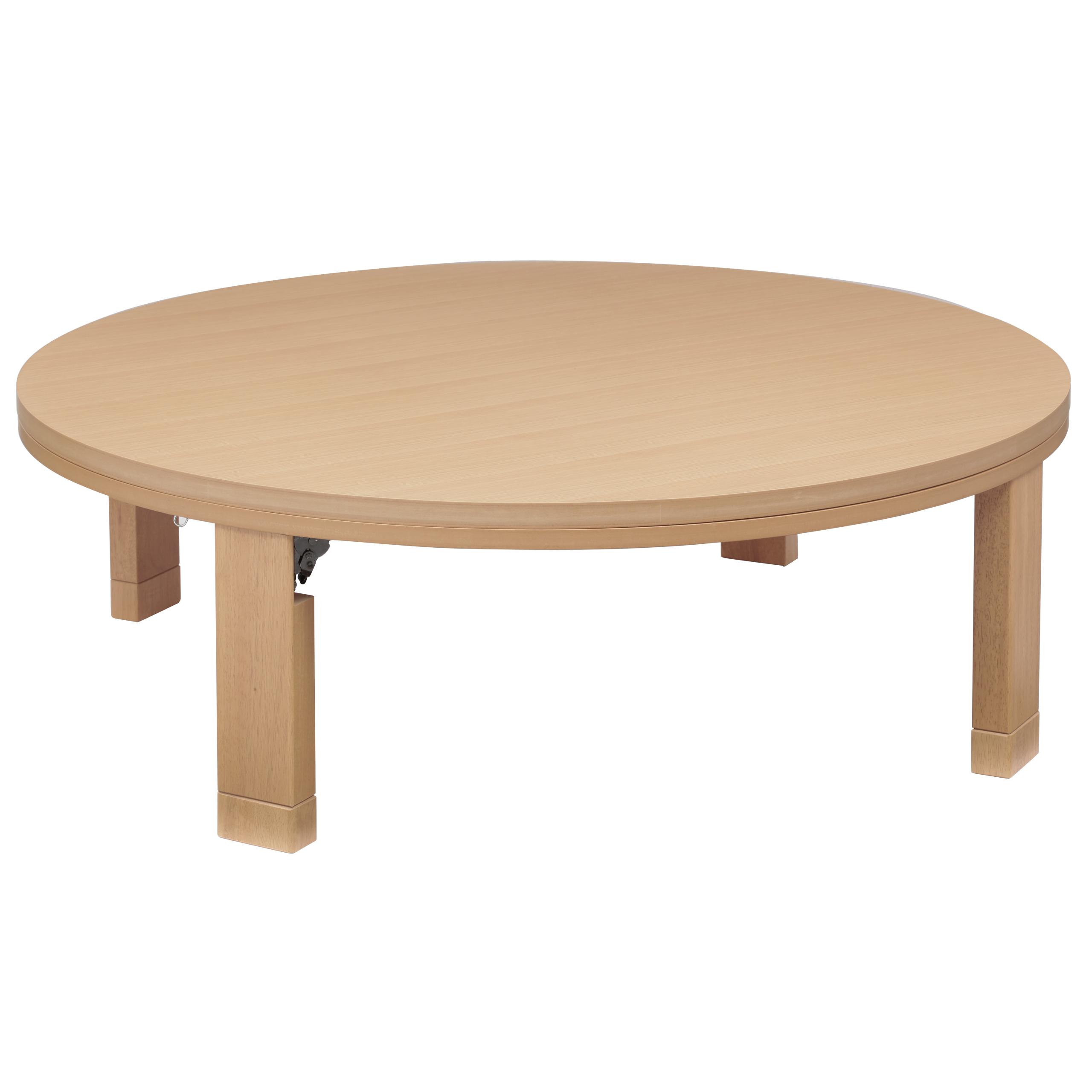 こたつ 円形 天然木丸型折れ脚こたつ-ロンド 120cm 折脚 継ぎ脚 高