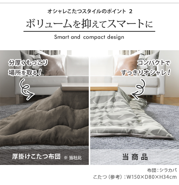 こたつ布団 北欧 正方形 日本製厚手カーテン生地の北欧柄こたつ布団