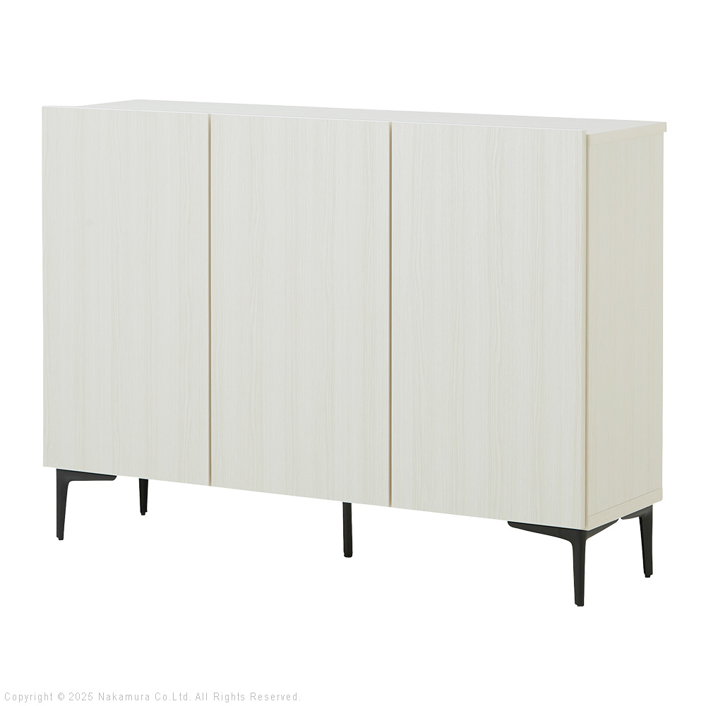 キャビネット リビングキャビネット 幅120cm 国産 日本製 セミ完成品 収納 引き出し リビングボード ウォールナット オーク ホワイト 扉付き キャビネットFV | ブランド登録なし | 03