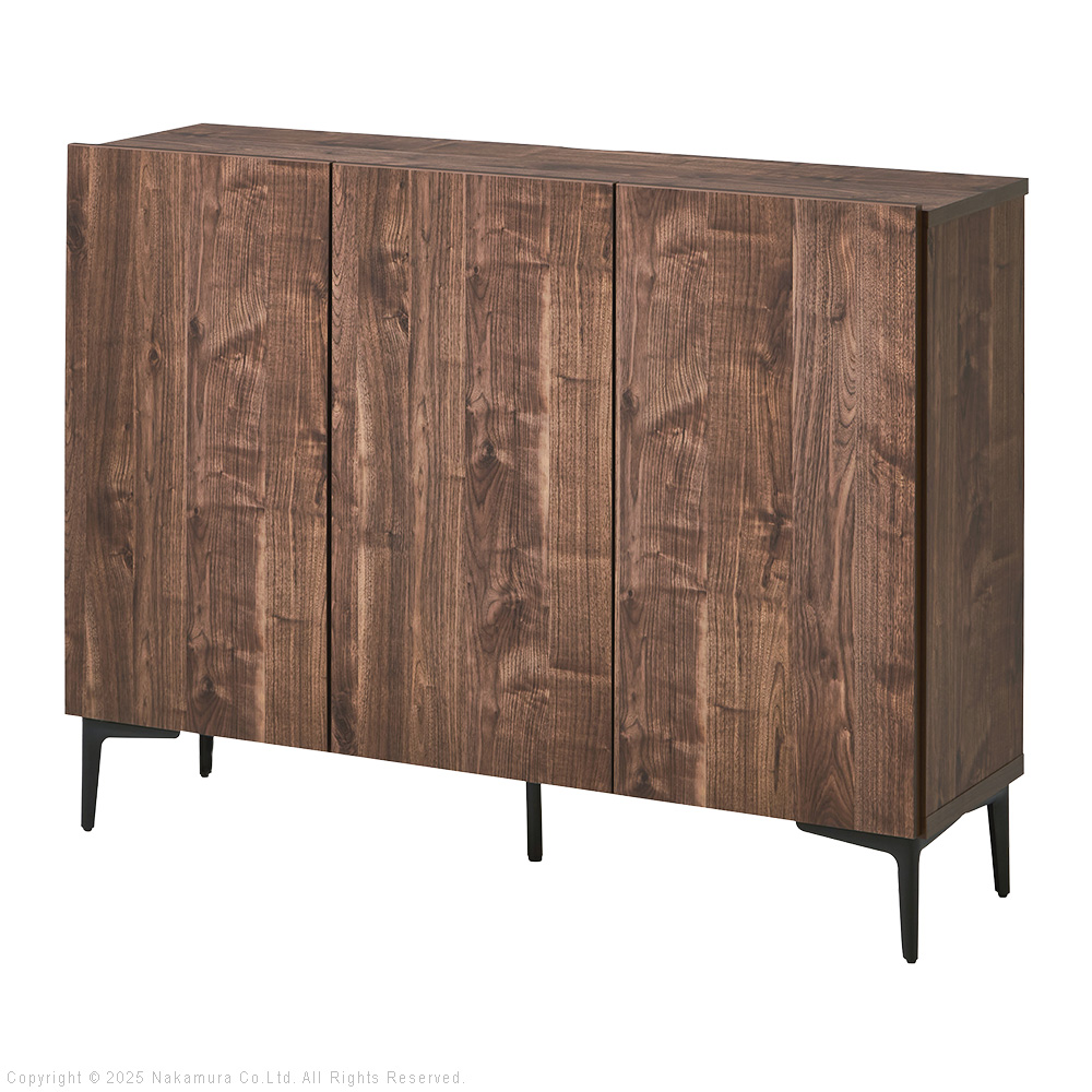 キャビネット リビングキャビネット 幅120cm 国産 日本製 セミ完成品 収納 引き出し リビングボード ウォールナット オーク ホワイト 扉付き キャビネットFV | ブランド登録なし | 02