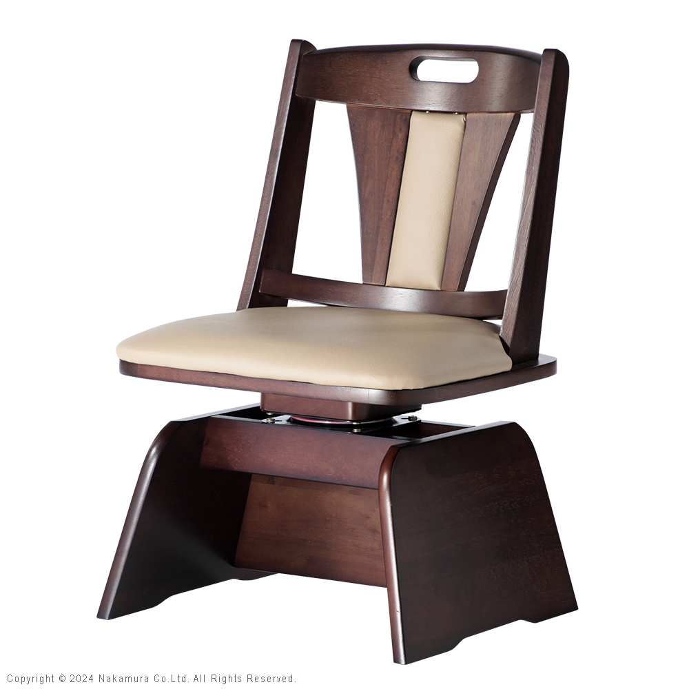 椅子 イス 回転360度 天然木 高さ調節機能付き ハイバック回転椅子