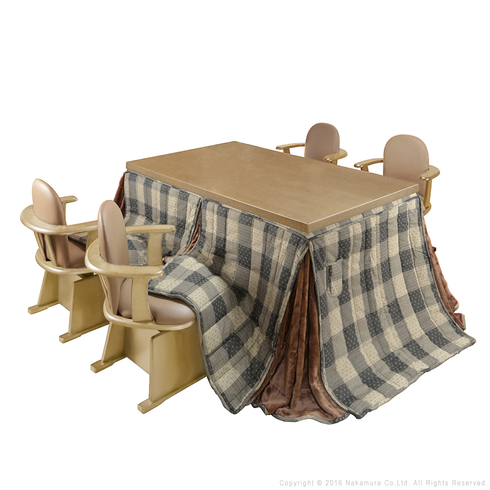 こたつ ダイニングテーブル セット 長方形 6段階 高さ調節 ダイニング