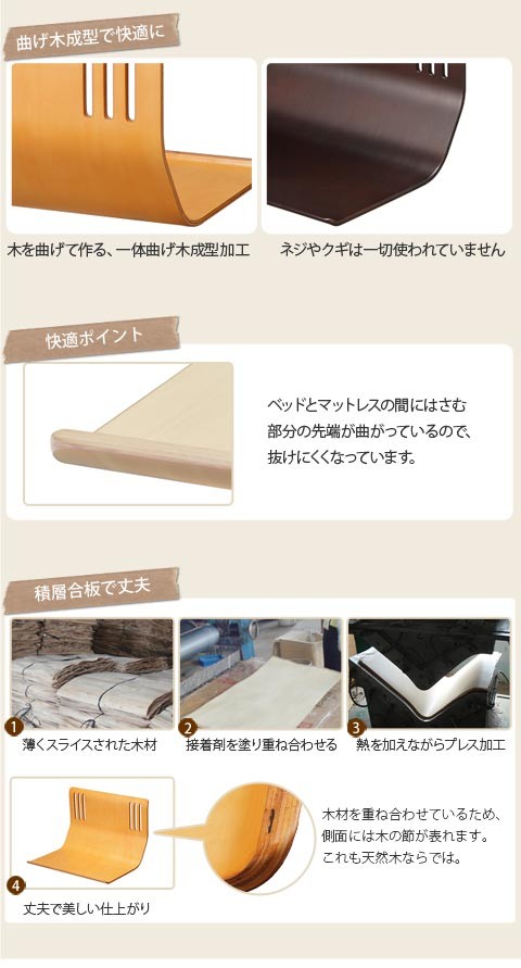 ベッドガード スクード 2個組 木製 : i-3400006 : KURASHI NO KATACHI 