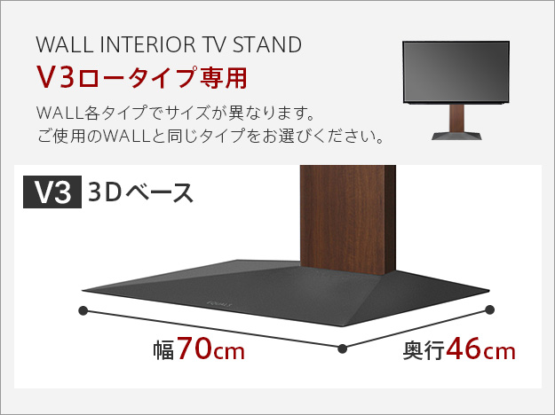 WALLインテリアテレビスタンドV3ロータイプ専用 ポリカーボネート