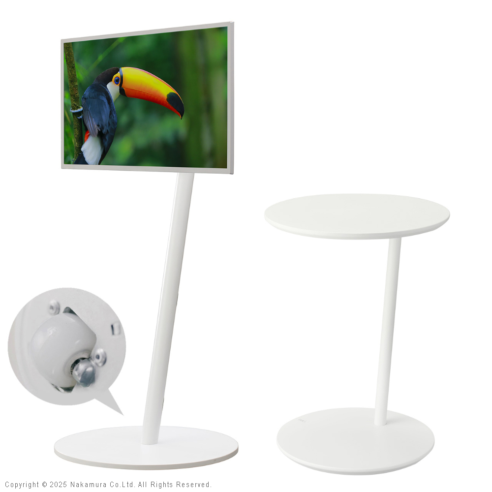 WALL テレビスタンド A2 ハイタイプ+セブンサイドテーブル 2点セット テレビ台 自立型 キャスター付き 回転 移動 白 ホワイト ブラック 黒 ブラウン 木目 | EQUALS | 01