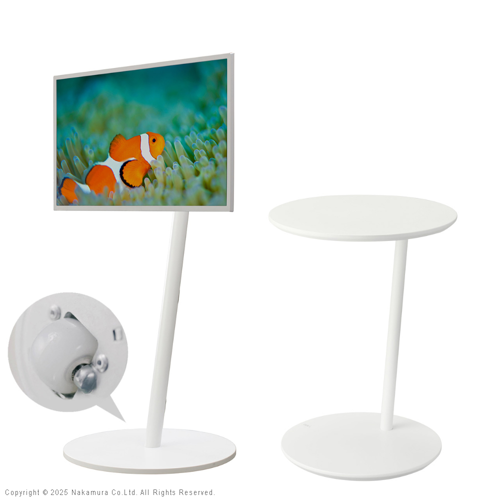 WALL テレビスタンド A2 ロータイプ+セブンサイドテーブル 2点セット テレビ台 自立型 キャスター付き 回転 移動 白 ホワイト ブラック 黒 ブラウン 木目 | EQUALS | 01