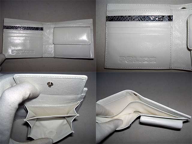 POLICE（ポリス） スムース牛革＆パイソン型押し 二つ折り財布 0512-03