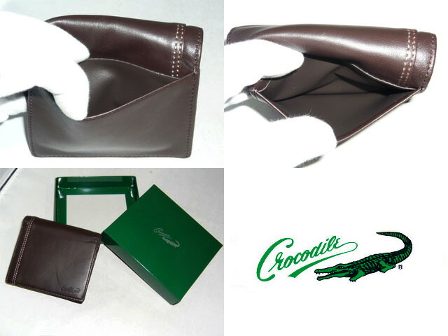 クロコダイル Crocodile 羊革 二つ折り財布 BOX型小銭入れタイプ 205