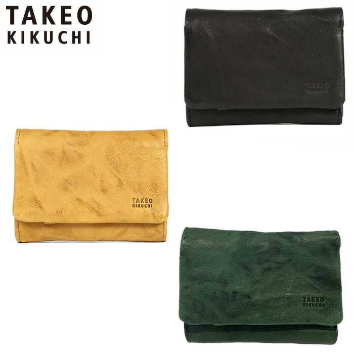 TAKEO KIKUCHI タケオキクチ オイスター 三つ折り財布 カード段5 
