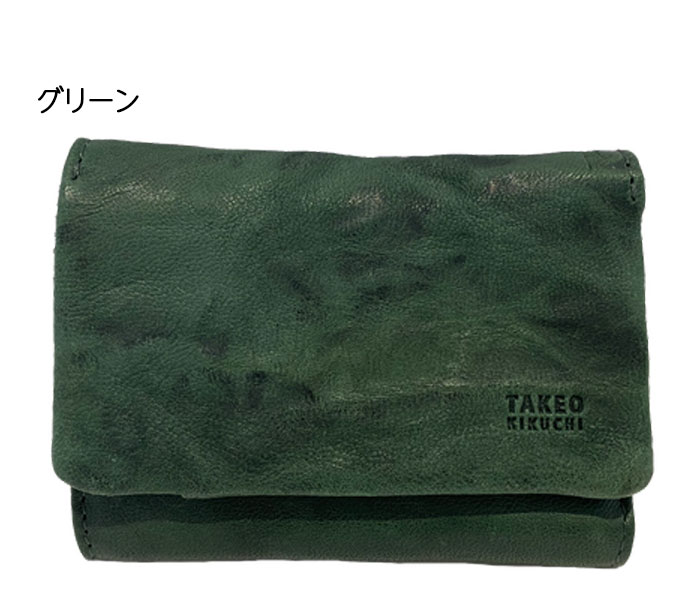 TAKEO KIKUCHI タケオキクチ オイスター 三つ折り財布 カード段5
