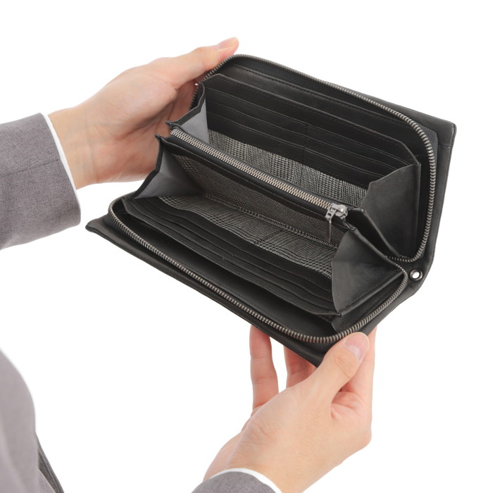 TAKEO KIKUCHI タケオキクチ オイスター ラウンドファスナー長財布