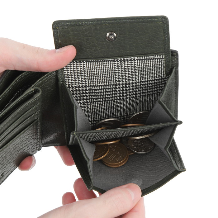 TAKEO KIKUCHI タケオキクチ コイン 二つ折り財布 中ベラ付き カード段