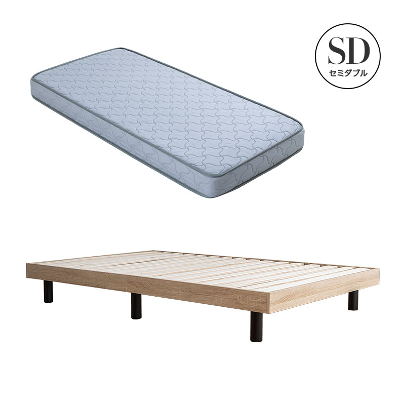 MINT すのこベッド マットレスセット セミダブルベッド ベッドフレーム