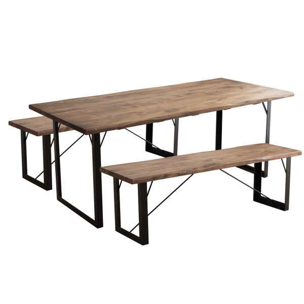 テーブル ダイニングテーブル3点セット ダイニングセットダイニングテーブル 幅180テーブル＋ベンチ2脚 オイル塗装 ダイニングセット｜fi-mint｜02