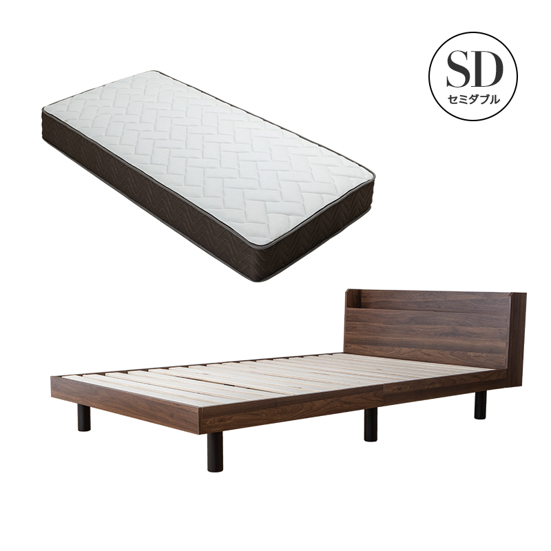 MINT すのこベッド セミダブル マットレスセット ベッドフレーム