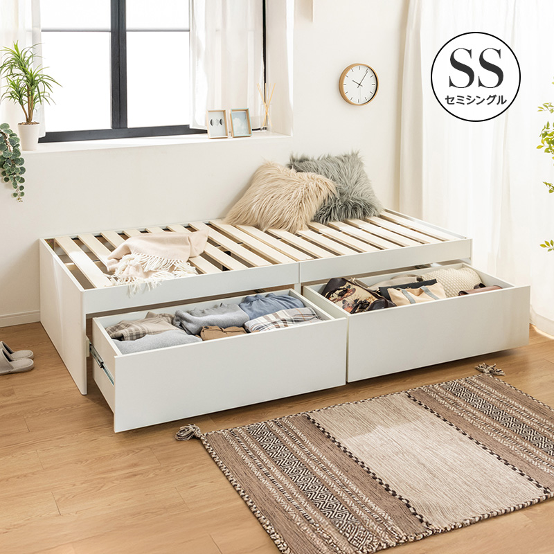 MINT 大容量 ヘッドレス ヘッドレスベッド 収納ベッド セミシングル