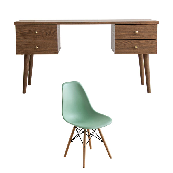 MINT デスク チェア セット パソコンデスク 木製 デスク＆チェア2点