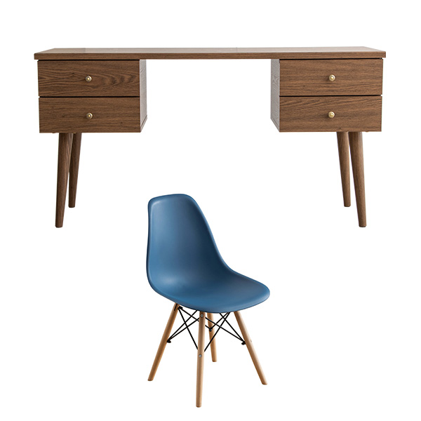 MINT デスク チェア セット パソコンデスク 木製 デスク＆チェア2点