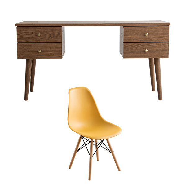 MINT デスク チェア セット パソコンデスク 木製 デスク＆チェア2点