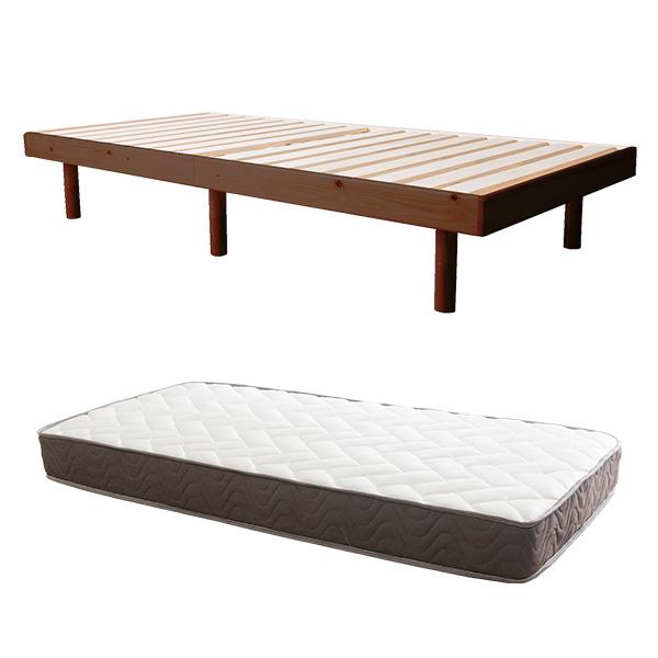 すのこベッド + 高密度ポケットコイルマットレスセット シングルベッド 天然木フレーム 高さ3段階すのこベッド｜fi-mint｜04