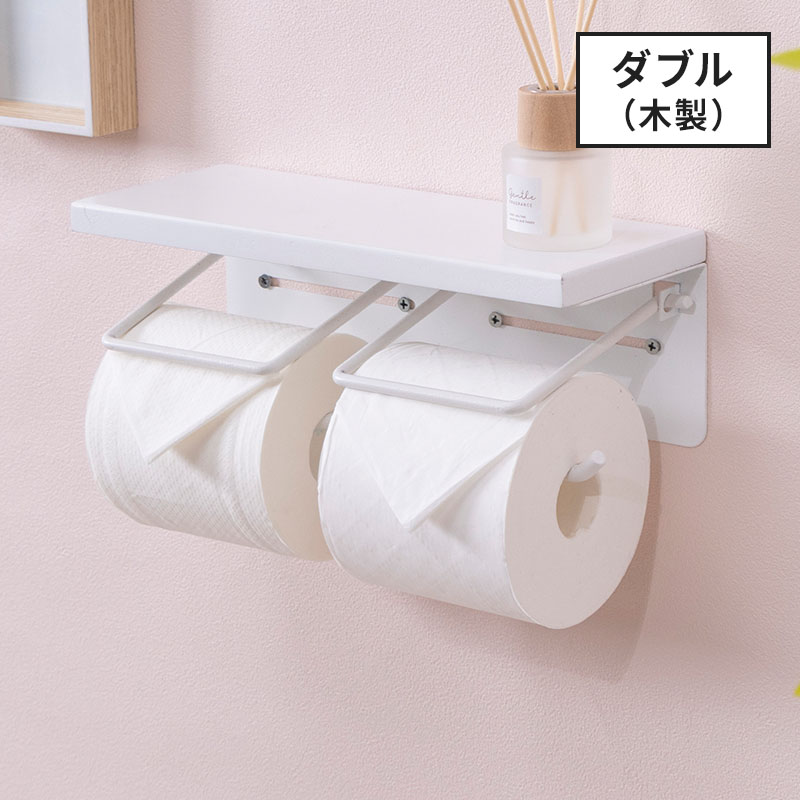 トイレットペーパーホルダー トイレカバー カバー おしゃれ 2連 ダブル アンティーク調 大理石柄 天然木 ペーパーホルダー カバー トイレ用品 お手洗い 棚 |  | 01