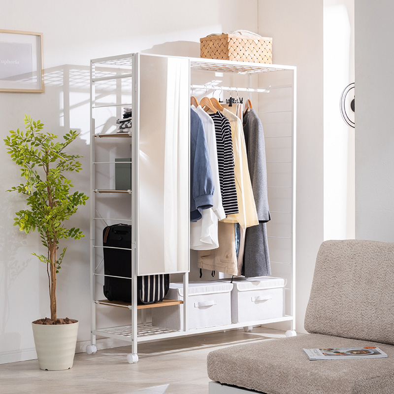 MINT ハンガーラック ミラー付きハンガーラック ミラー キャスター 幅