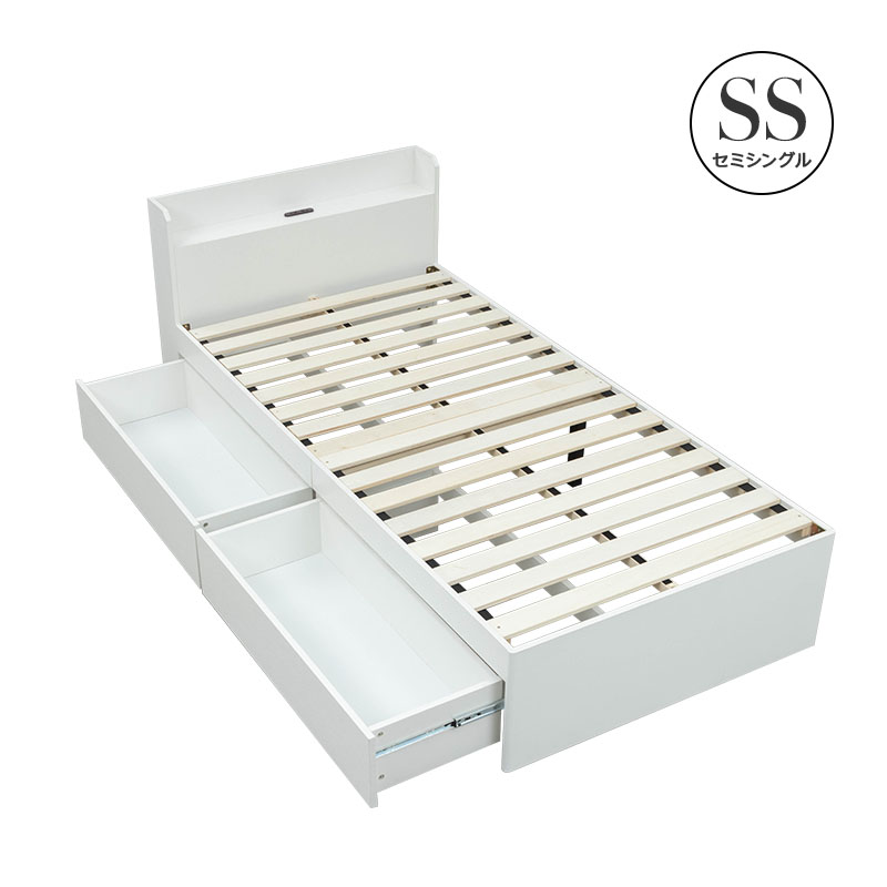 チェストベッド ベッド 収納付き セミシングル 収納ベッド 収納 大容量 引き出し付き 2杯ベッド すのこベッド コンセント付き 宮棚 宮付き 容量約90L | MINT（家具、インテリア） | 04