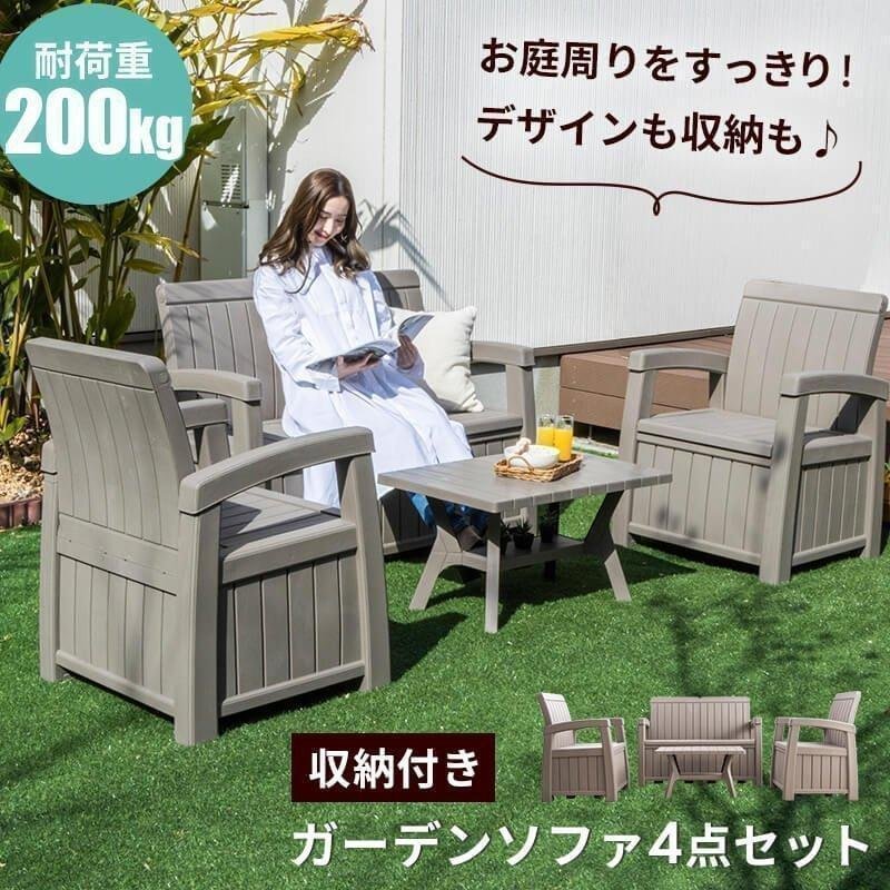 ベンチ 屋外 収納 ガーデンソファ ガーデンベンチ 収納付 ソファ下収納 ボックスベンチ 収納ベンチ イス 椅子 ベランダ テラス 庭 おしゃれ  物置き 物置(B) :maia2psf:MINT ヤフー店 - 通販 - Yahoo!ショッピング