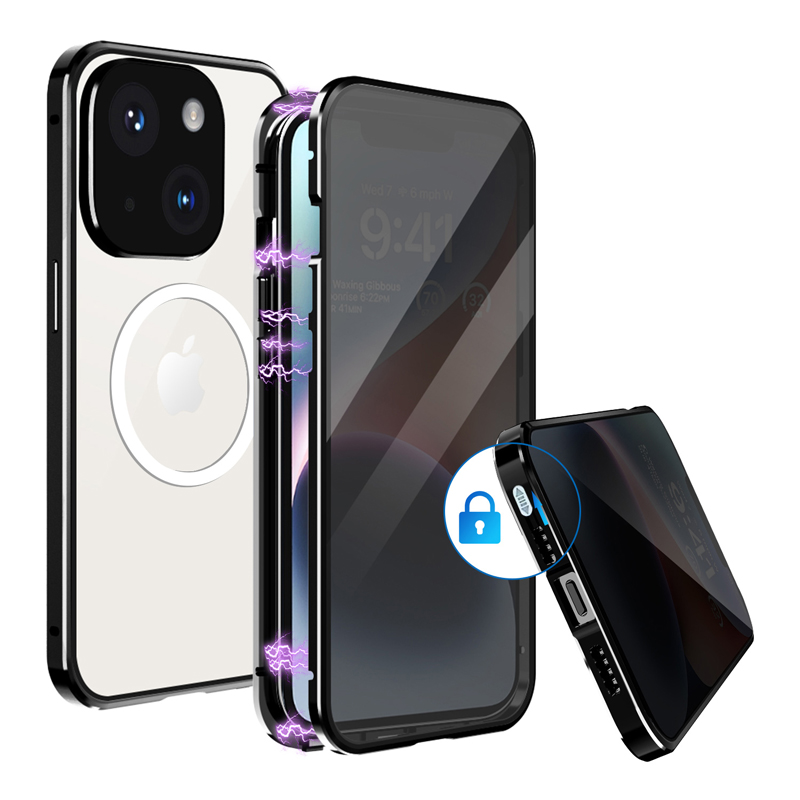 iPhone14 ケース 画面覗き見防止 バンパーロック Magsafe対応 iPhone