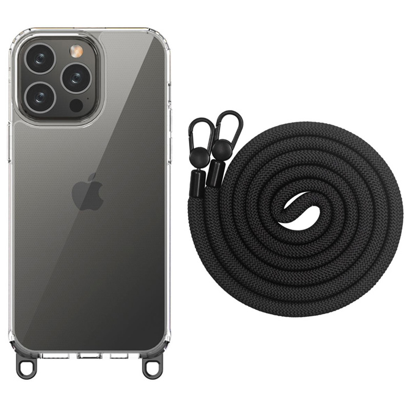 透明ケース ストラップ メタルフック付き iPhone16 Pro Max