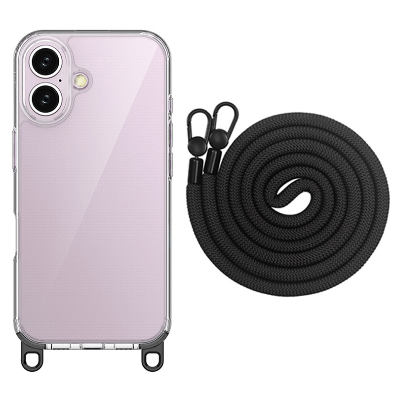 透明ケース ストラップ メタルフック付き iPhone16 Pro Max