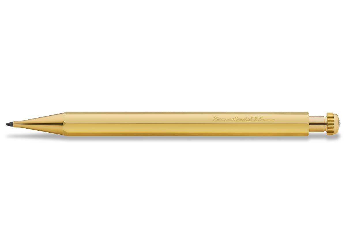 シャープペンシル [専用クリップ付き] KAWECO カヴェコ シャーペン スペシャル ペンシル ブラス 0.5mm 0.7mm 0.9mm  2.0mm 金色 ゴールド クリスマスプレゼント