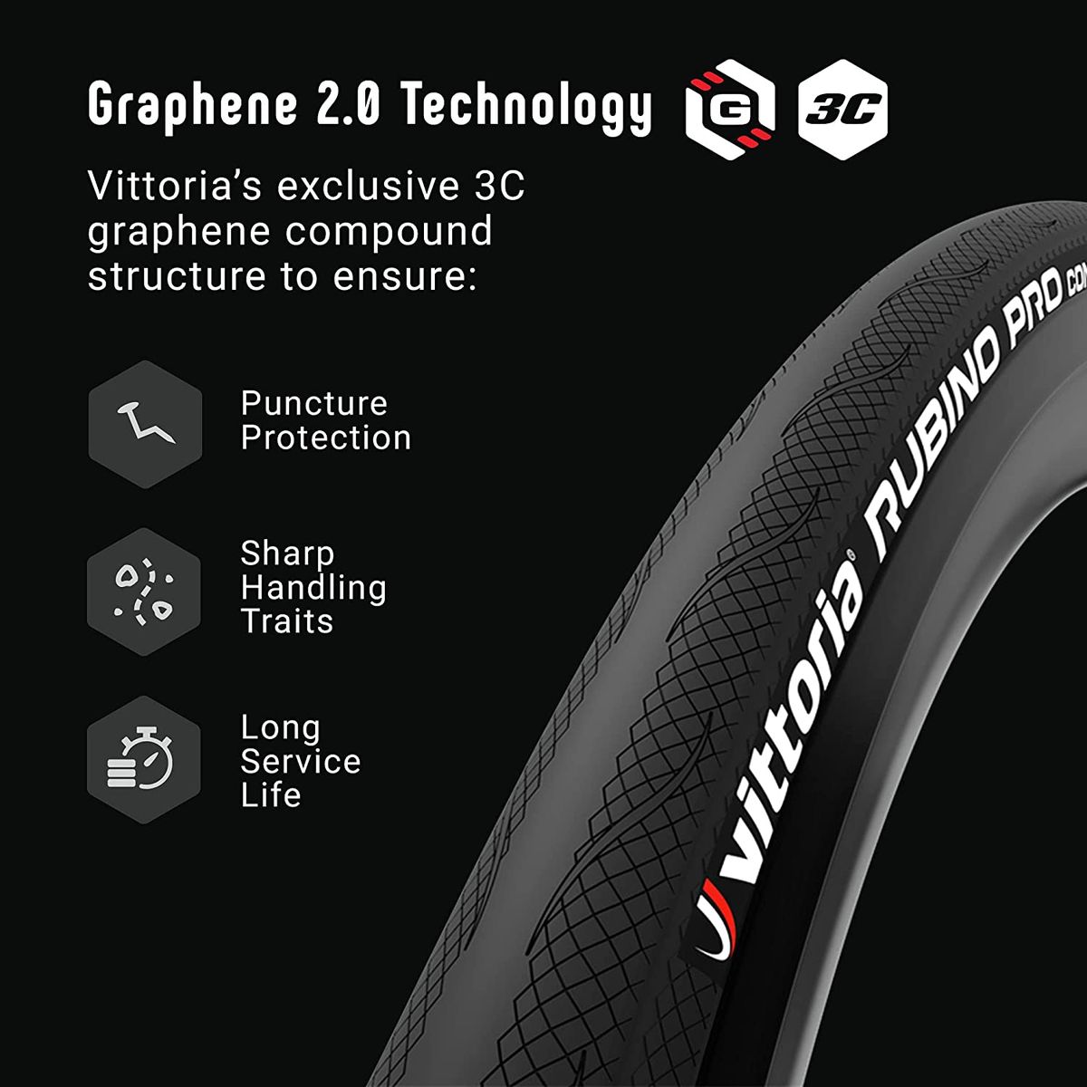 【2本セット】タイヤ 自転車タイヤ vittoria Rubino Pro Control ルビノプロコントロール G2.0 クリンチャー(Fold) オールブラック 予備 ヴィットリアタイヤ｜fichu｜08