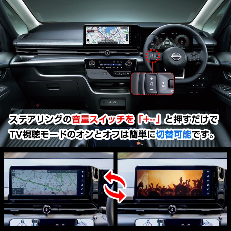 日産 セレナ C28 TV見られるキット NissanConnectナビゲーションシステム 切替可能 TVキット テレビキャンセラー TVナビキット  ナビ TV DVD キャンセラー