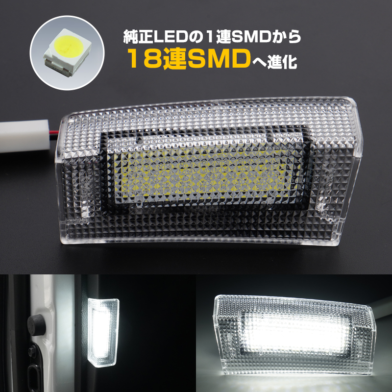 ホワイト/ブルー発光」アルファード 40 ヴェルファイア LED カーテシ