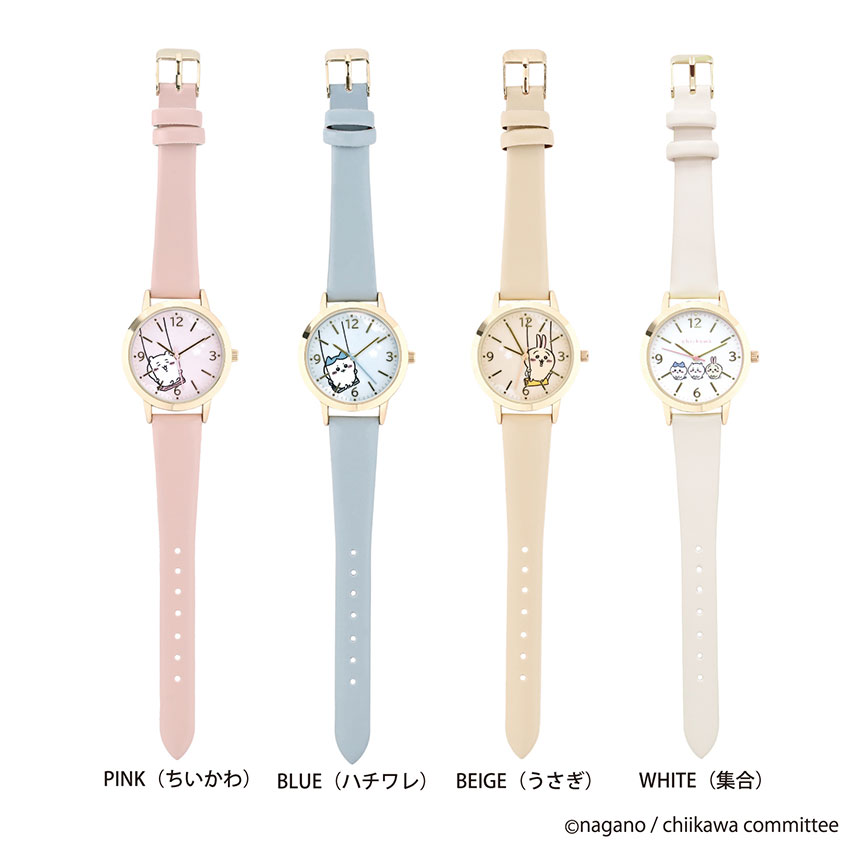 ちいかわ 腕時計 レディース キッズ レザーウォッチ 革ベルト かわいい ハチワレ うさぎ デイリーユース 見やすい 通勤 通学 小さめ ナガノ フィールドワーク 関連画像2