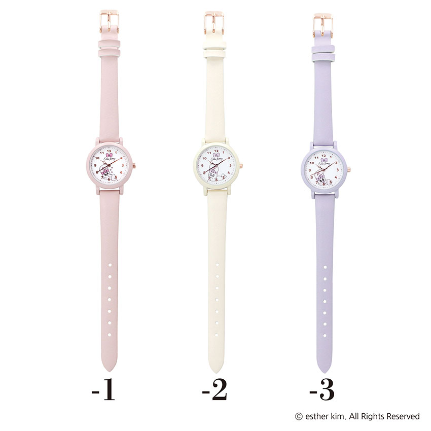 腕時計 レディース キッズ 革ベルト エスターバニー グッズ 1年保証 リボンバニー クリームバニー ラベンダーバニー フィールドワーク かわいい 軽い ウサギ | field work | 05
