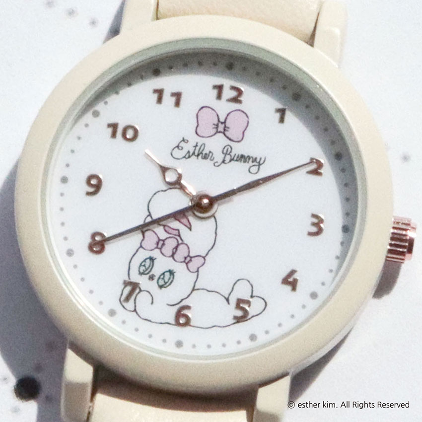 腕時計 レディース キッズ 革ベルト エスターバニー グッズ 1年保証 リボンバニー クリームバニー ラベンダーバニー フィールドワーク かわいい 軽い ウサギ | field work | 09