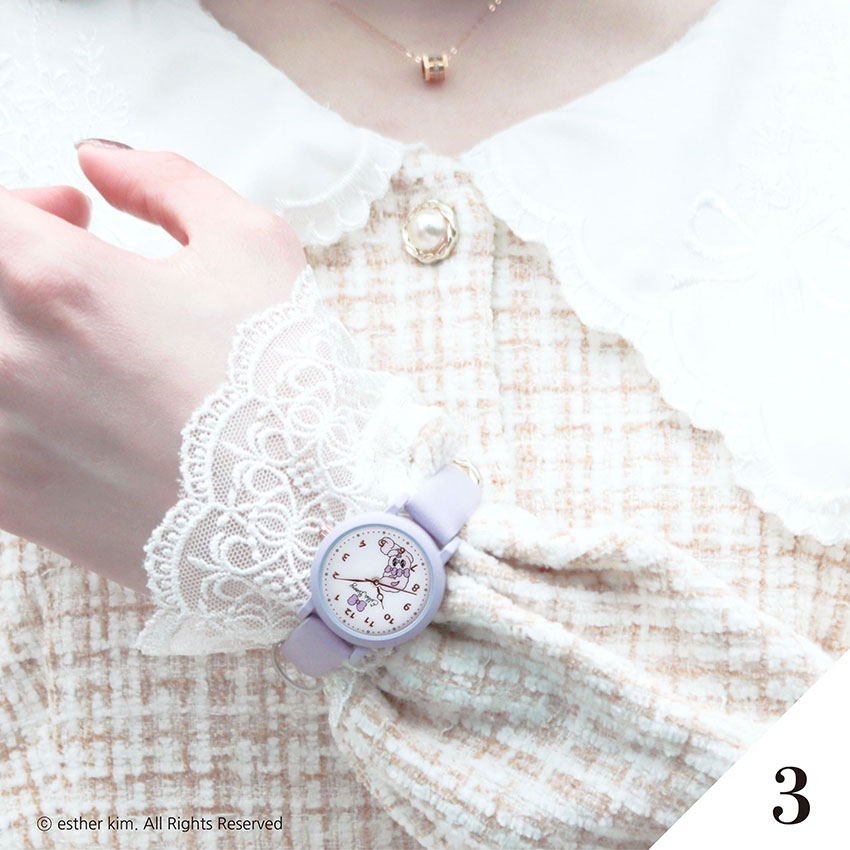 腕時計 レディース キッズ 革ベルト エスターバニー グッズ 1年保証 リボンバニー クリームバニー ラベンダーバニー フィールドワーク かわいい 軽い ウサギ | field work | 08