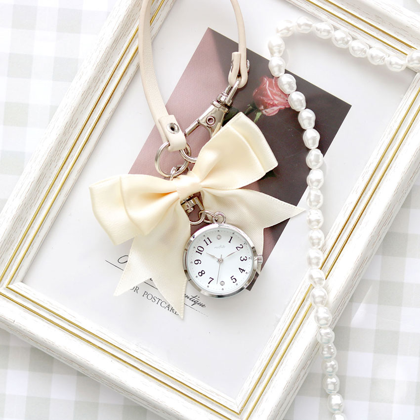 キーチェーン 時計 リブピ ストラップキーチェーン リボン かわいい 見やすい 通勤 仕事用 送料無料 小さめ 高見え  可愛い プチプラ フィールドワーク | field work | 01