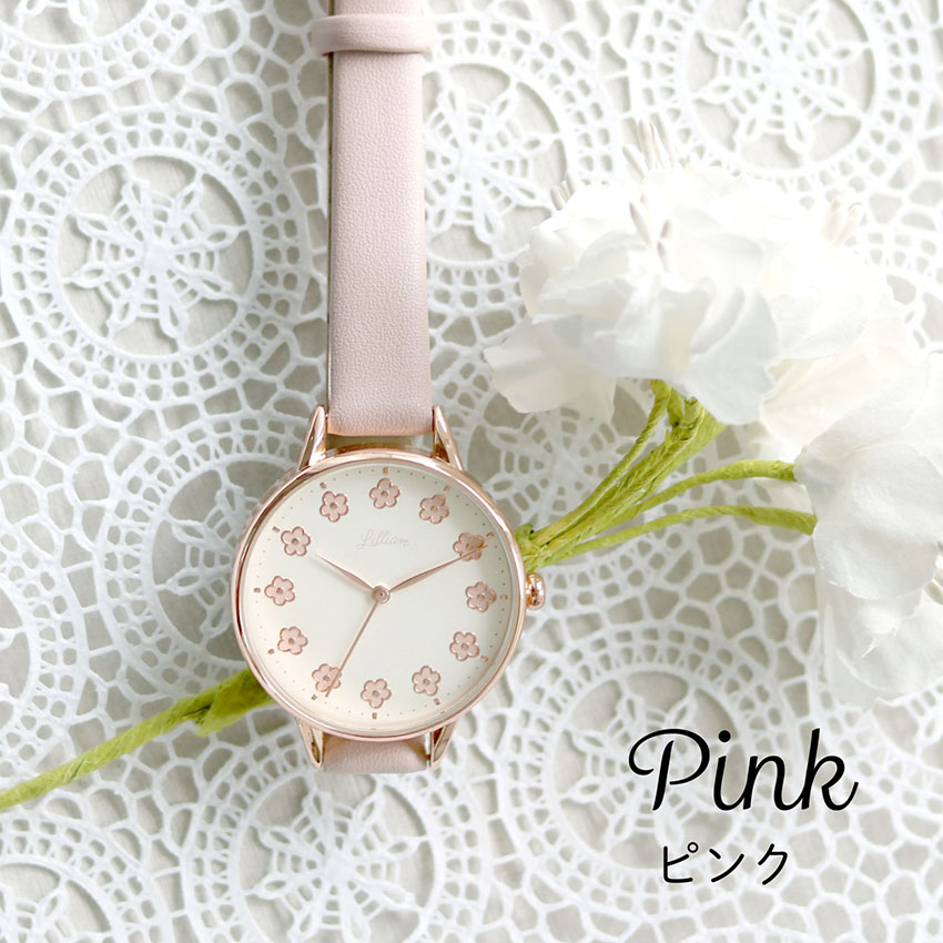 腕時計 レディース 革ベルト メアリー かわいい 花柄 上品 高見え 刻印 通勤 通学 仕事用 ビジネス くすみカラー ニュアンスカラー プチプラ フィールドワーク | field work | 03