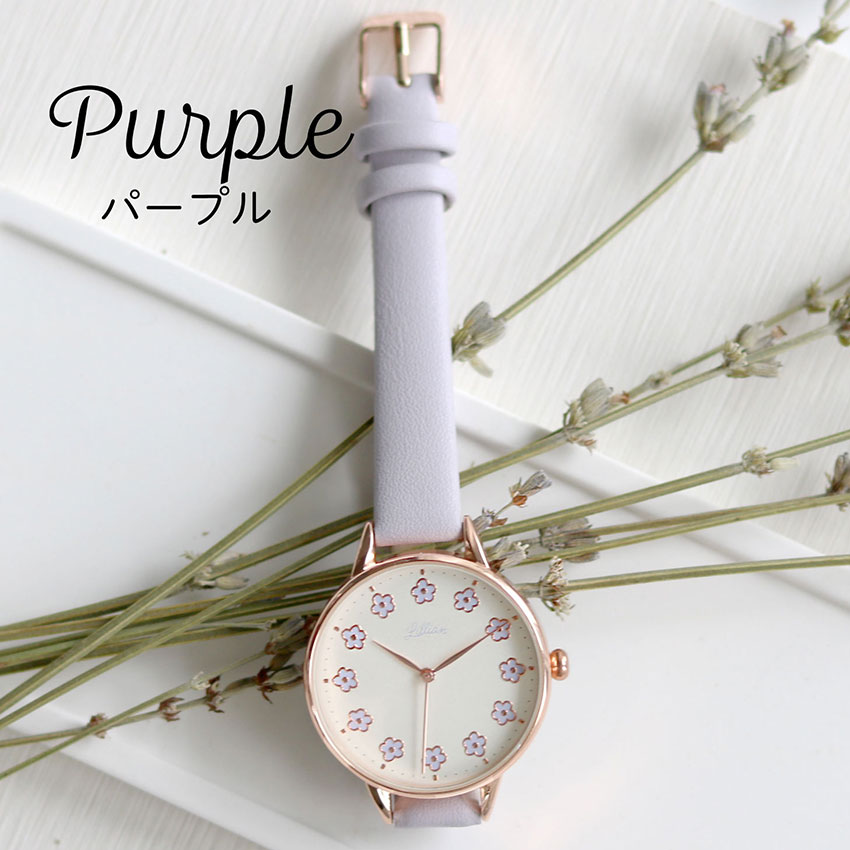 腕時計 レディース 革ベルト メアリー かわいい 花柄 上品 高見え 刻印 通勤 通学 仕事用 ビジネス くすみカラー ニュアンスカラー プチプラ フィールドワーク | field work | 04