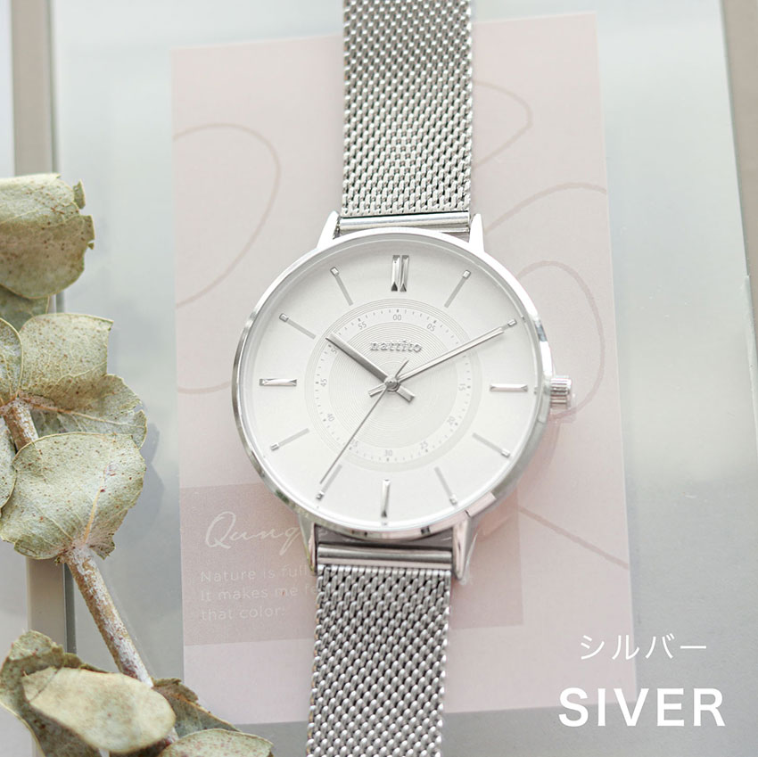 腕時計 レディース メッシュベルト 大きめ ユニッシュ 高見え 着脱簡単 使いやすい 高級感 メンズ 男女兼用 仕事用 ビジネス 通勤 通学 フィールドワーク | field work | 01