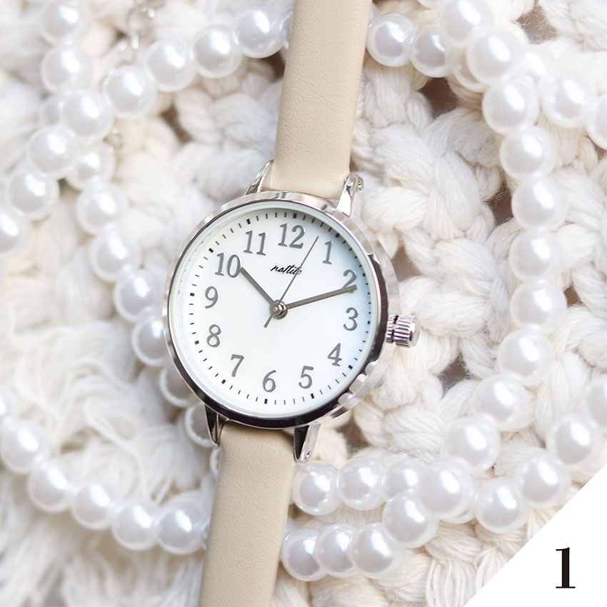 腕時計 レディース 革ベルト アーマ シンプル シェル風 パール風文字盤 かわいい 見やすい 通勤 通学 送料無料 高見え ニュアンスカラー フィールドワーク | field work | 01