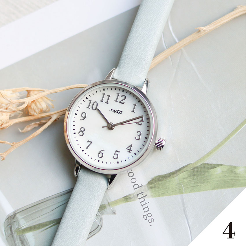 腕時計 レディース 革ベルト アーマ シンプル シェル風 パール風文字盤 かわいい 見やすい 通勤 通学 送料無料 高見え ニュアンスカラー フィールドワーク | field work | 04